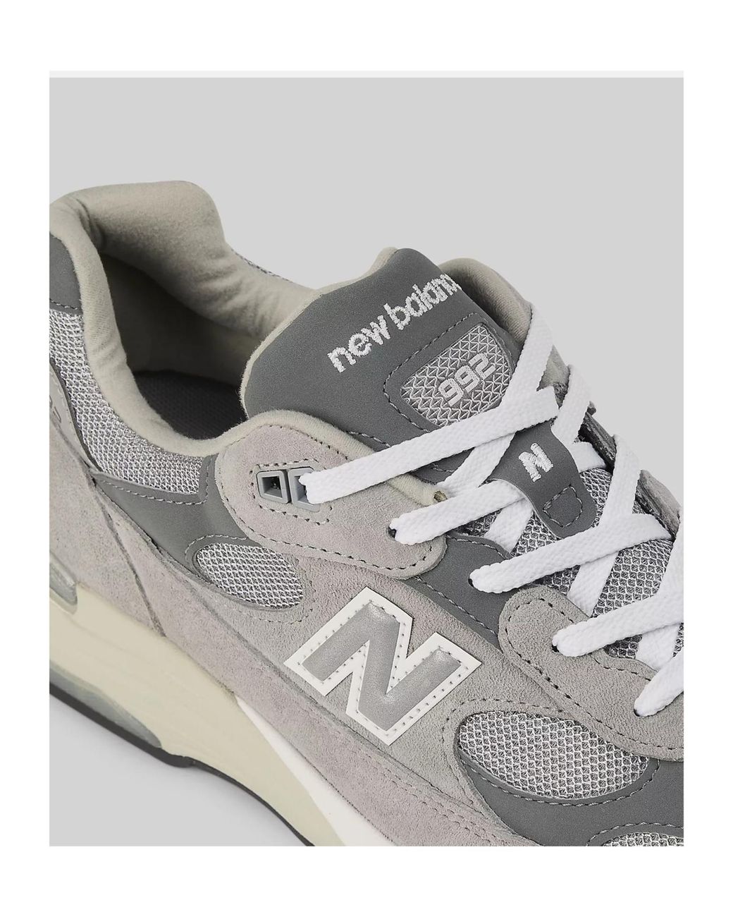 New Balance Gray 992 Lace-Up Sneakers for men