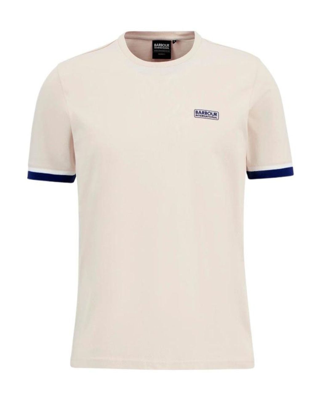 Barbour White Evan Tipped T-Shirt for men