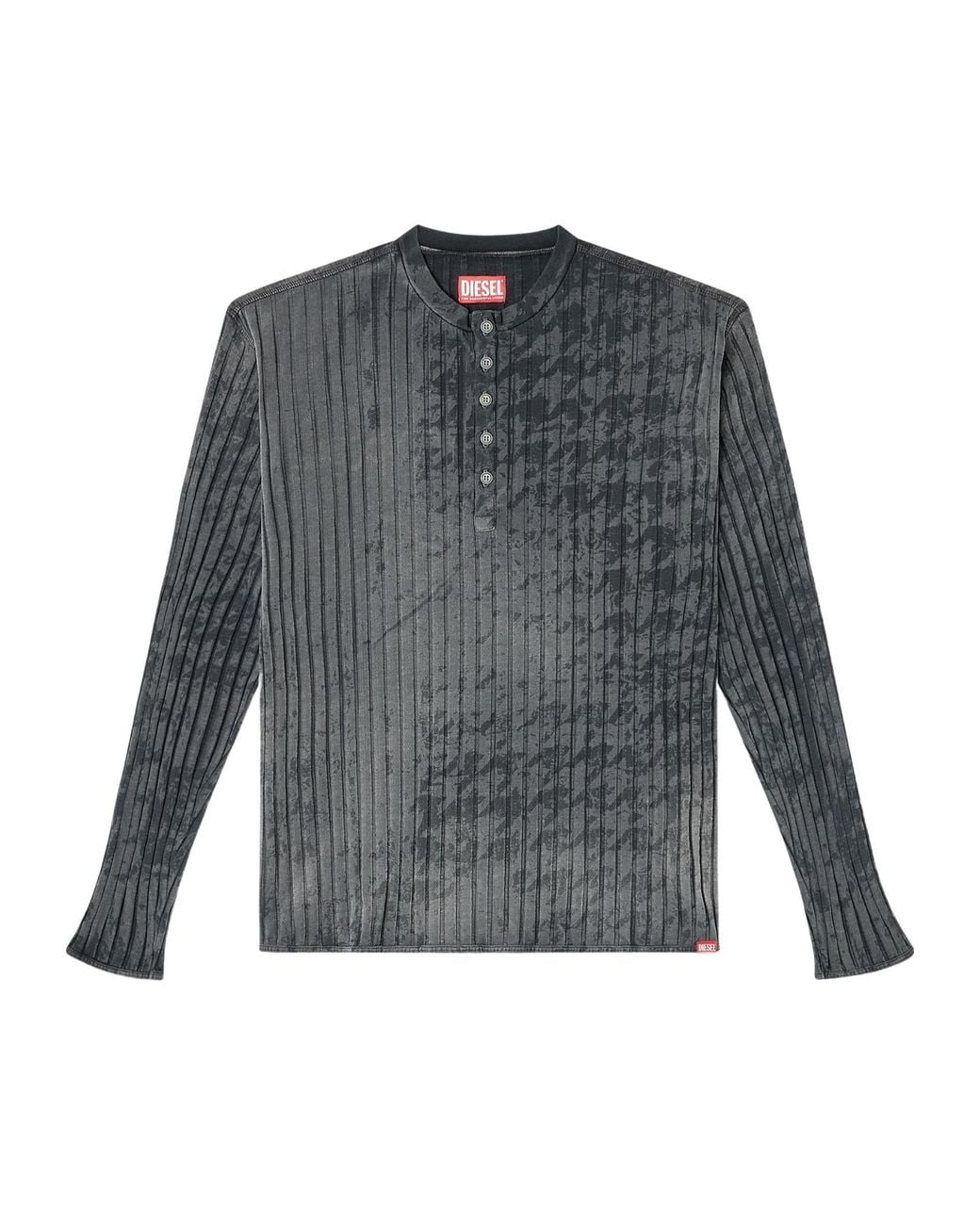 DIESEL Gray T-Ally-Pie Long Sleeved Ribbed Top for men