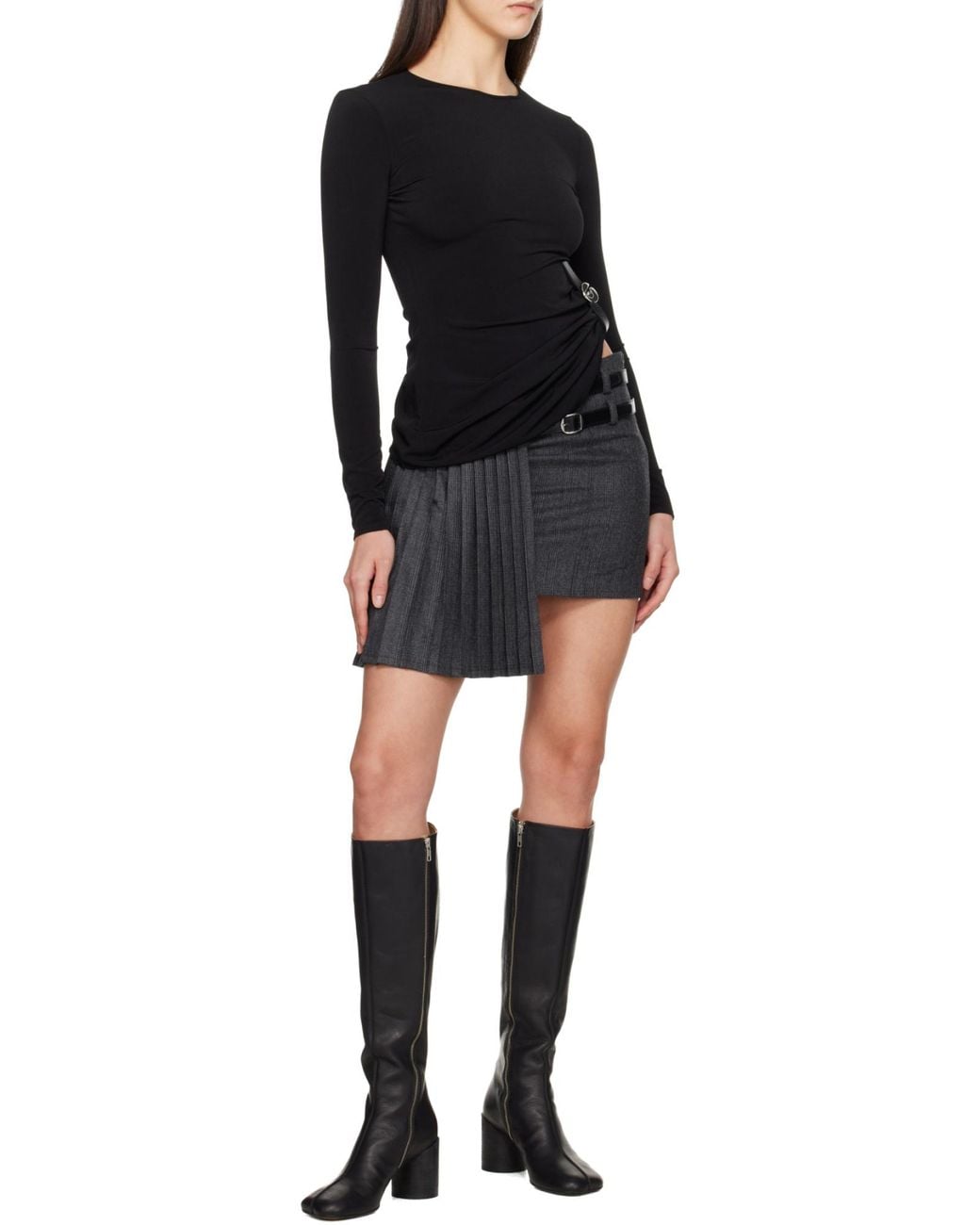Coperni Black Pleated Mini Skirt