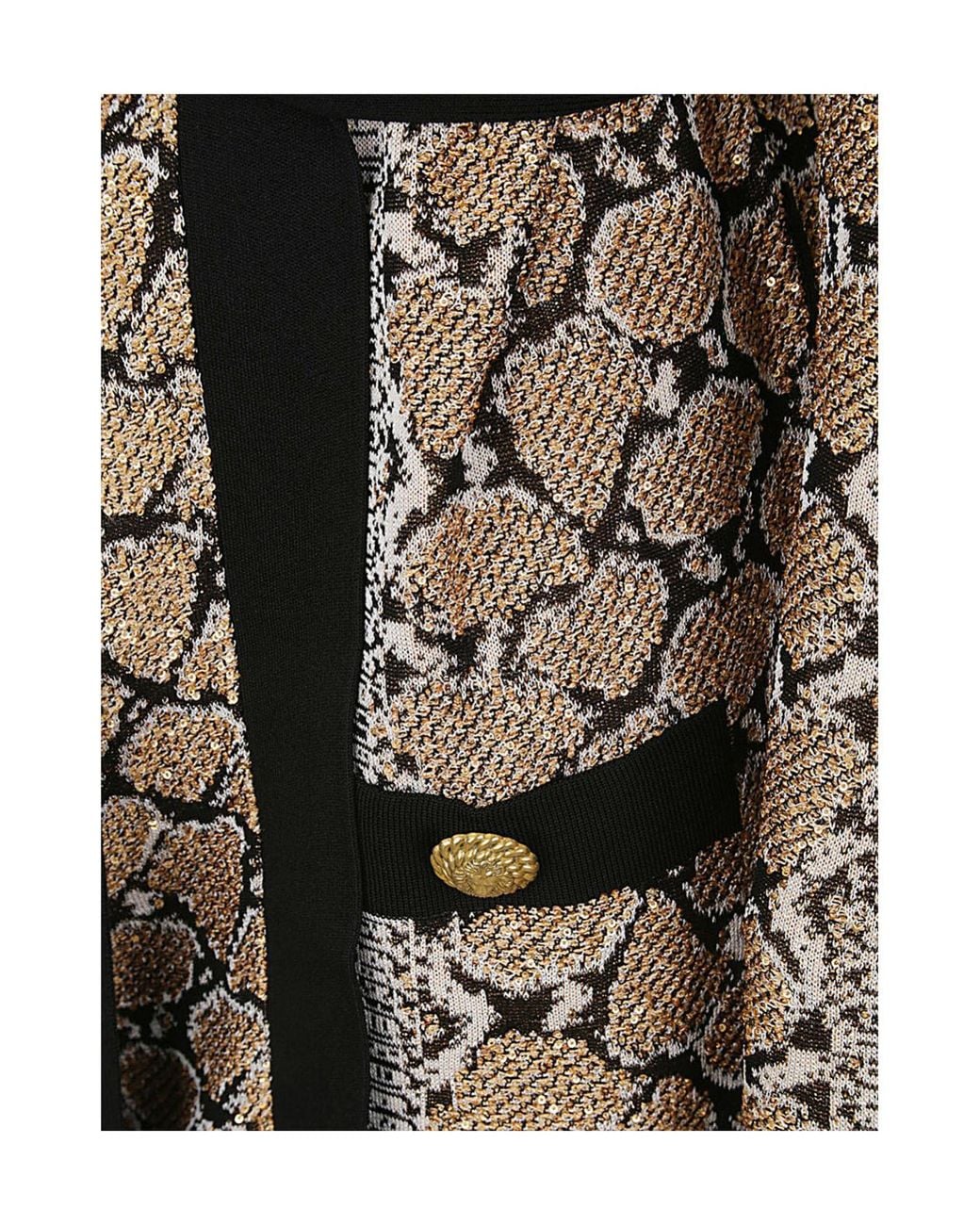Balmain Multicolor Python Print Belted Cardigan