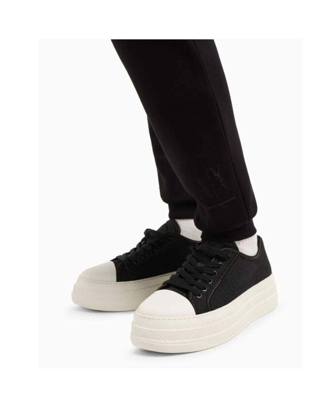 ARMANI EXCHANGE Black Logo-Detail Track Pants