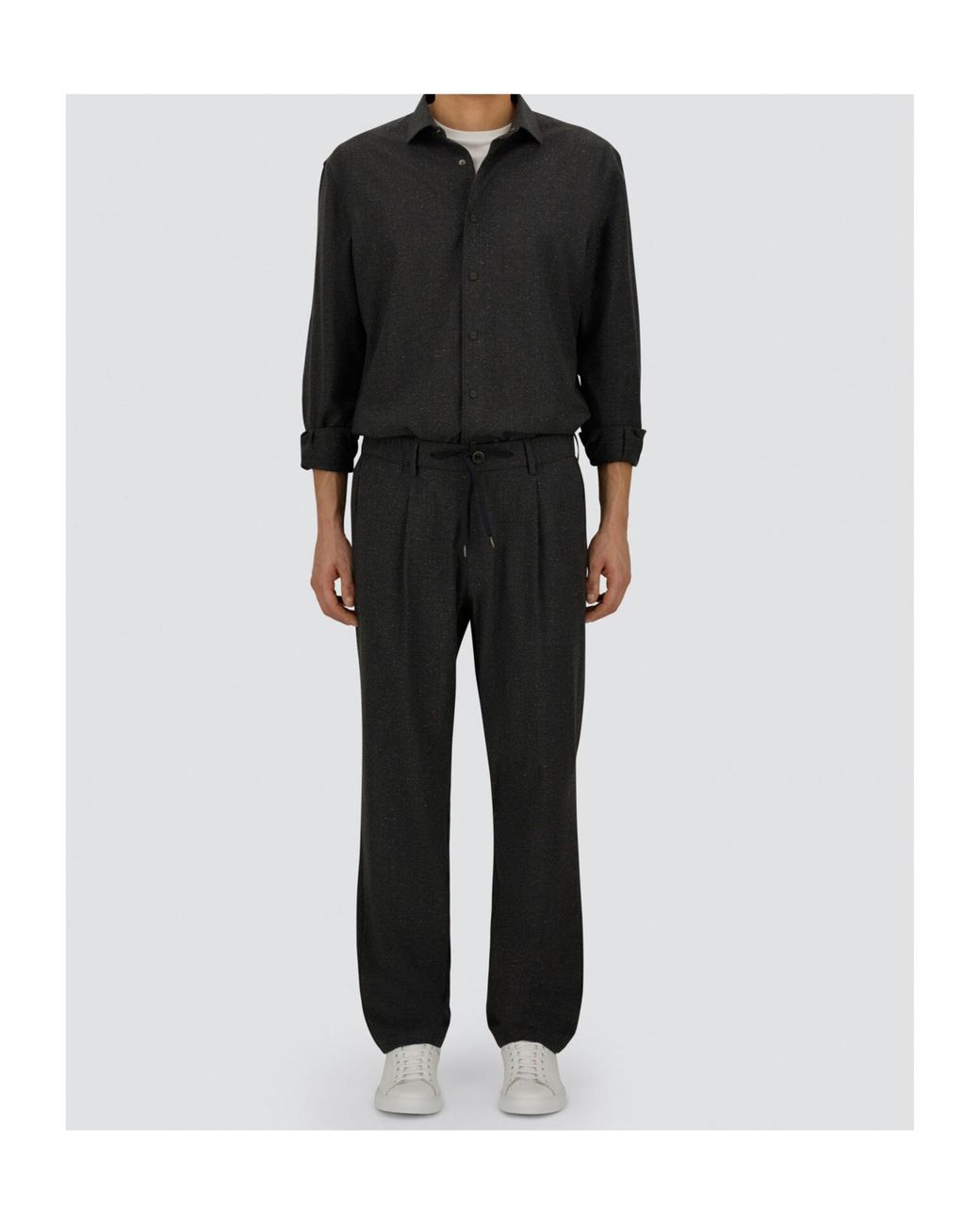 Herno Gray Resort Pleated-Front Trousers for men