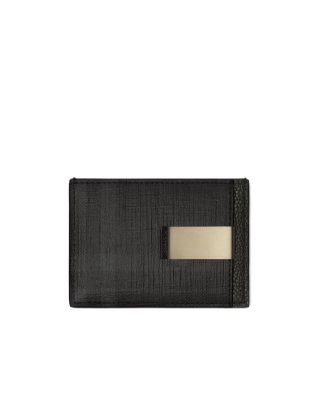 Burberry Black Checked Card Holder Wallet for men