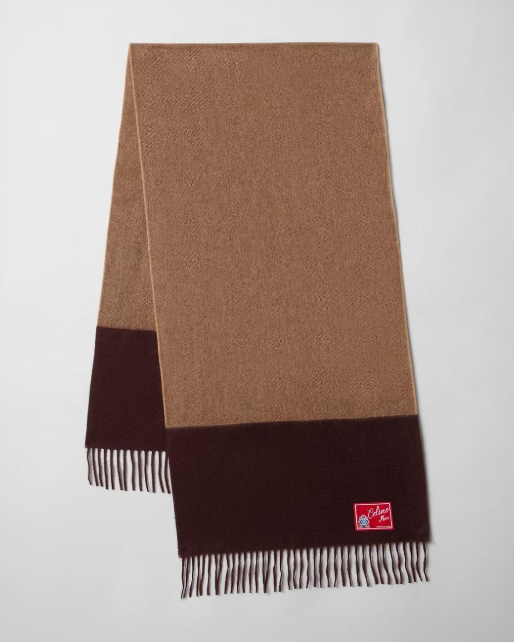 Céline Brown Bicolor Cashmere Scarf