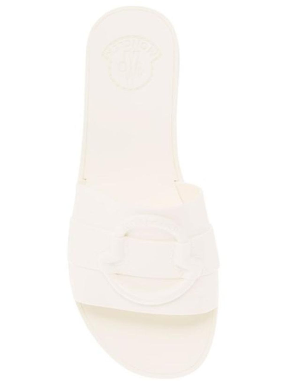 Moncler White Logo Slippers