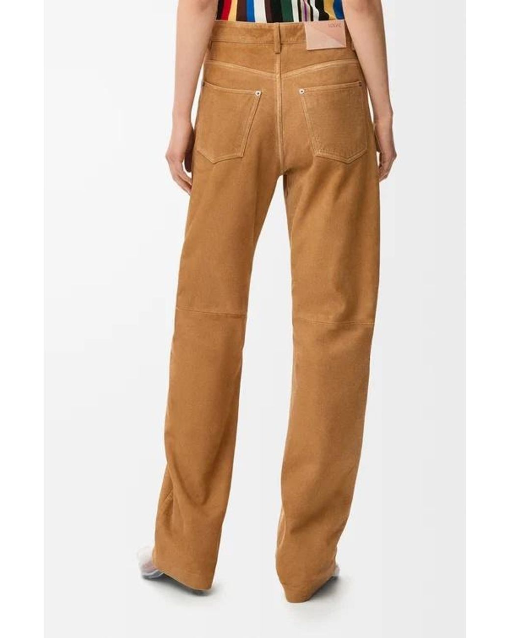 Loewe Natural Suede-Finish Wide-Leg Trousers