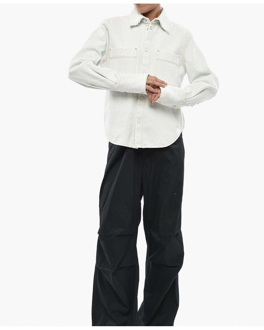 DARKPARK White Glenn Snap-Button Overshirt