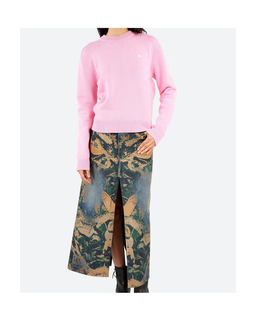 Acne Pink Round Neck Sweater for men