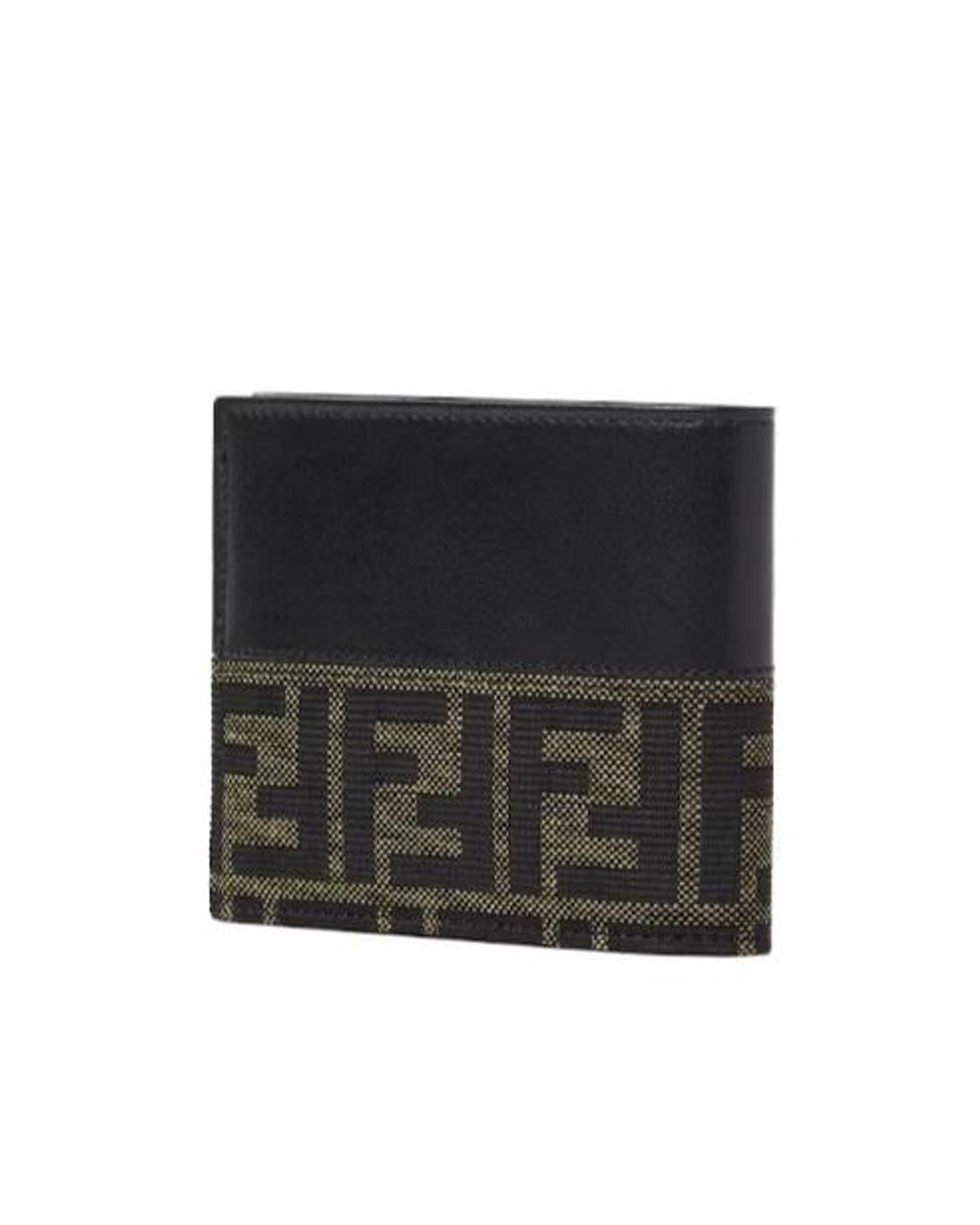 Fendi Black Ff Jacquard Bi-Fold Wallet for men