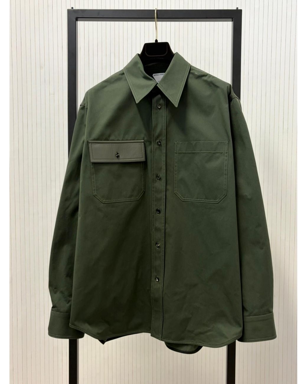 Bottega Veneta Black Cotton Gabardine Shirt for men