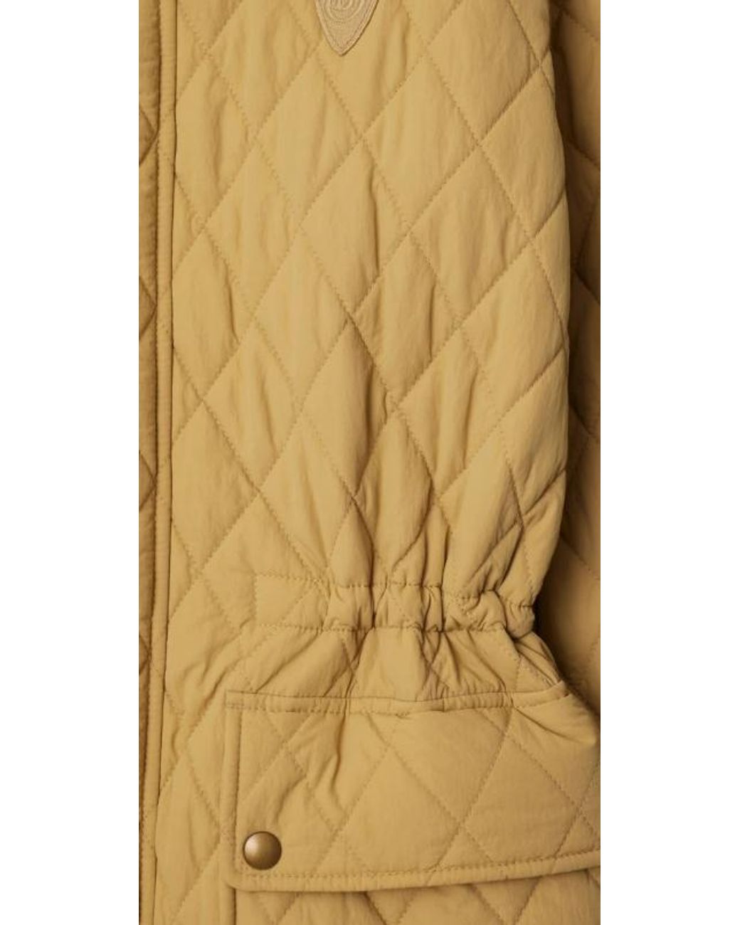 Burberry Natural Drawstring Waist Hooded Quilted Parka