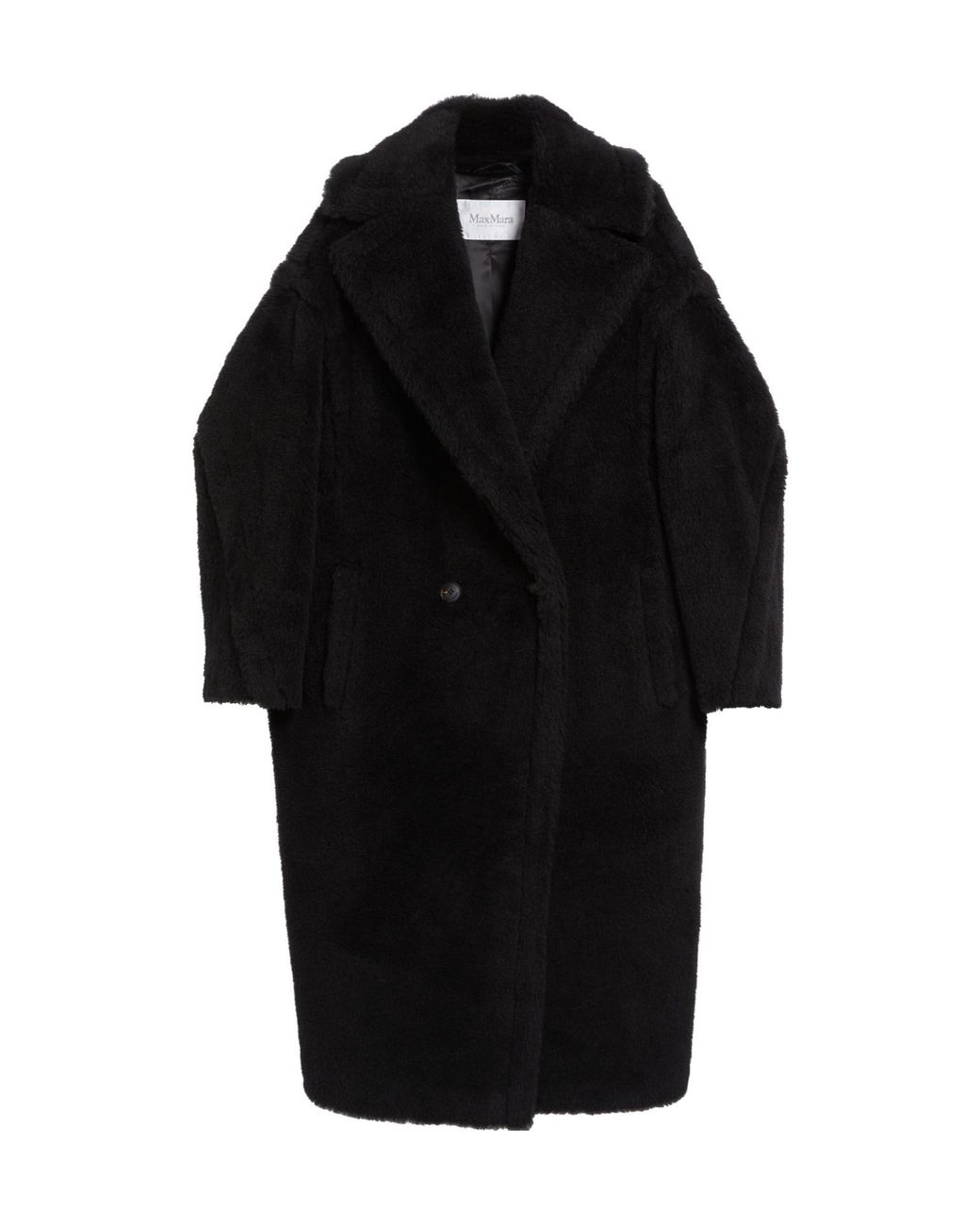 Max Mara Black Tedgirl Button-Up Long Coat