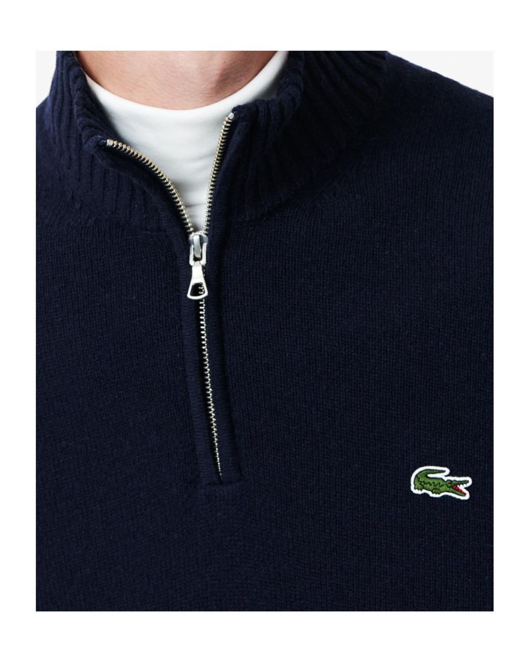 Lacoste Blue Half Zipper Sweater for men