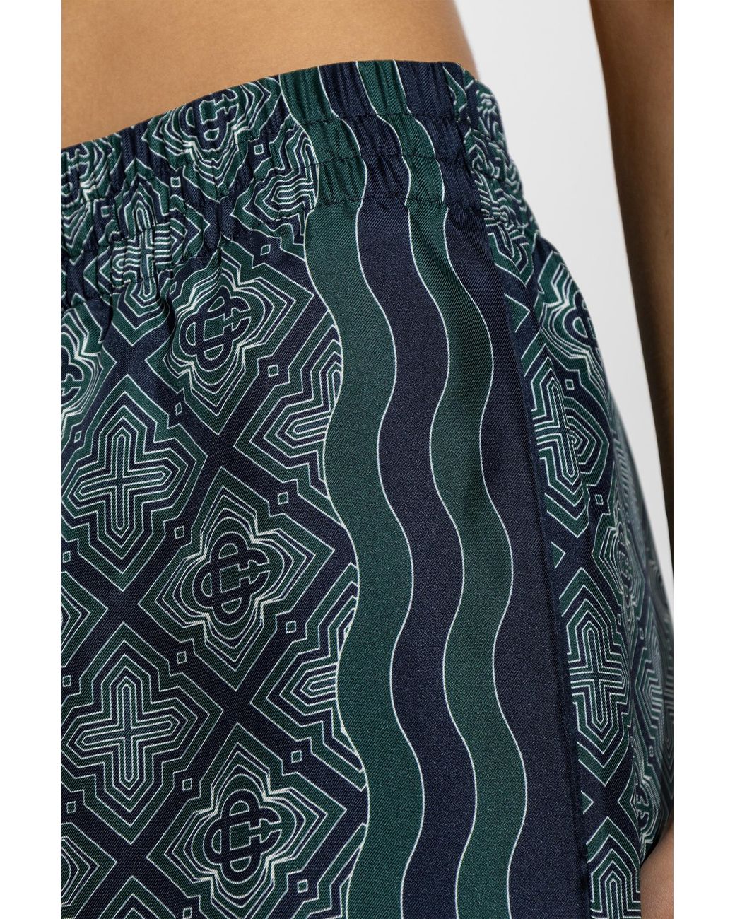Casablanca Blue Geometric Wide-Leg Pants