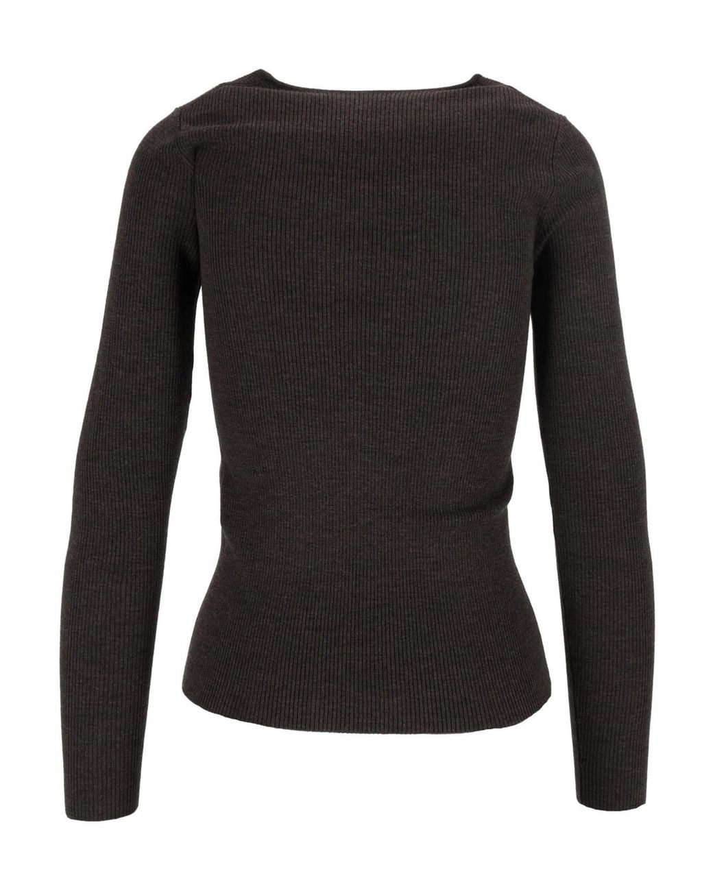 P.A.R.O.S.H. Black U-Neck Long-Sleeved Sweater