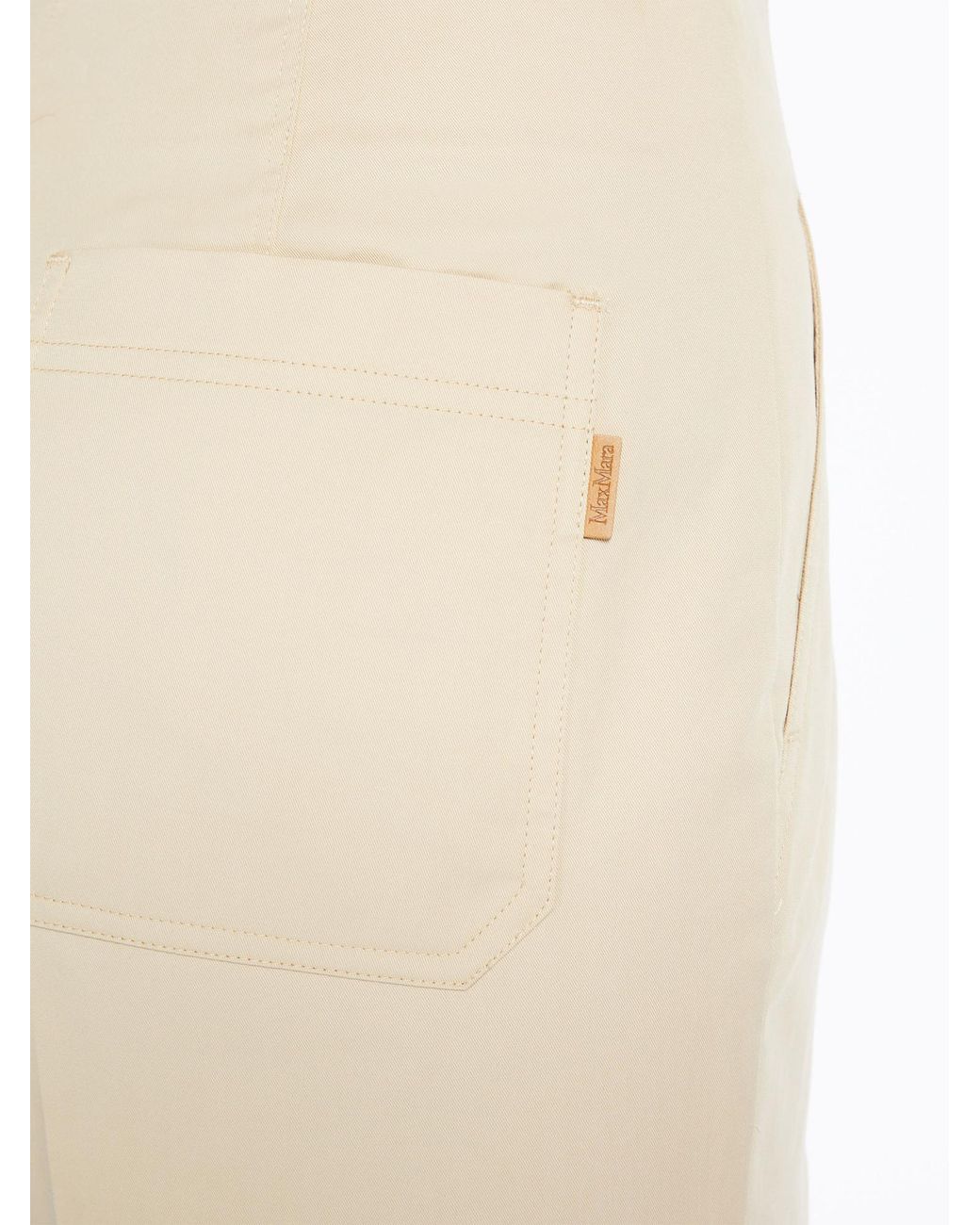 Max Mara Natural Logo Patch Straight Leg Pants