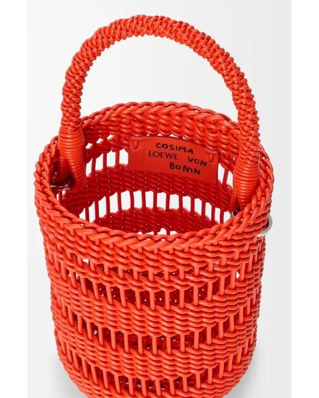 Loewe Red Weaved Bucket