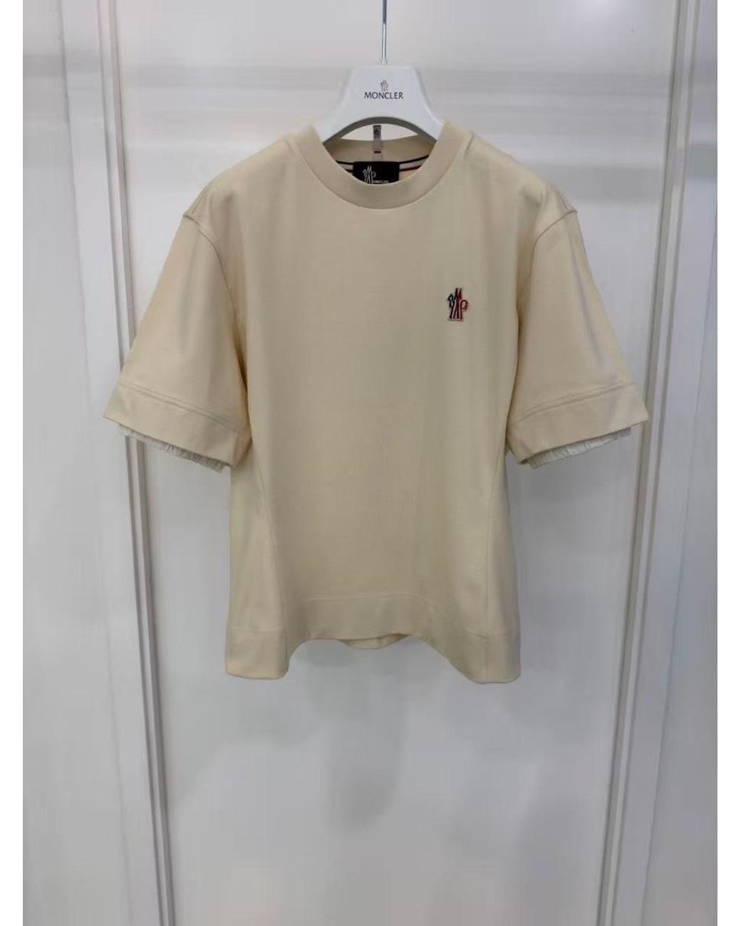 Moncler White Grenoble Logo Detail T-Shirt