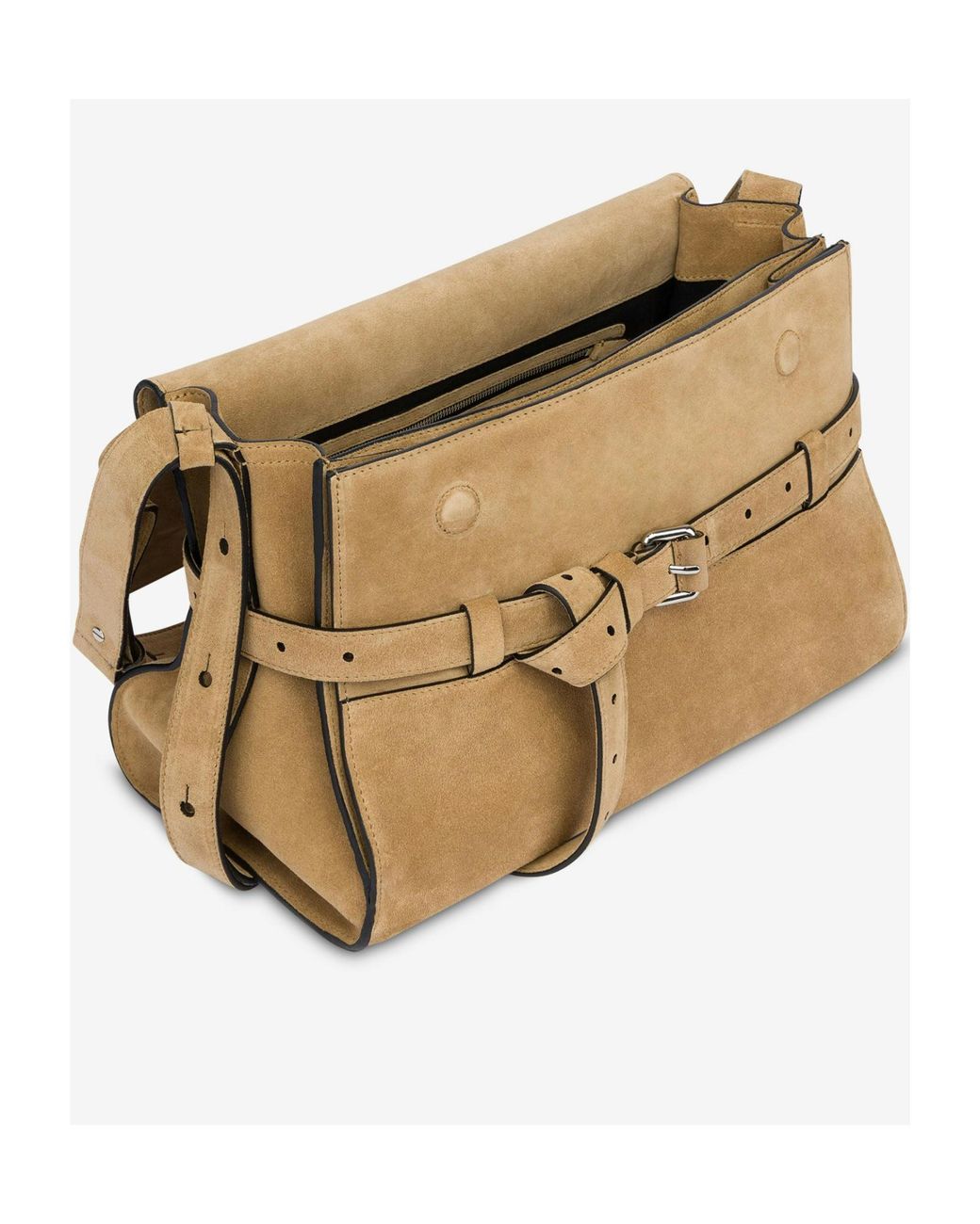 Moschino Metallic Tie Me Buckle Detailed Shoulder Bag