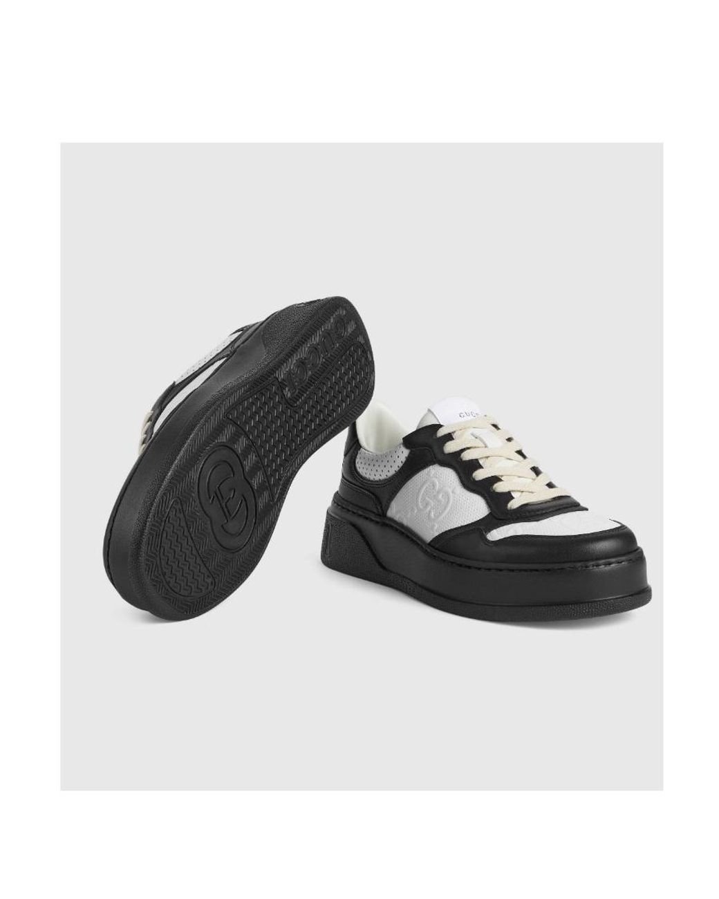 Gucci Black Gg Embossed Low-Top Sneakers