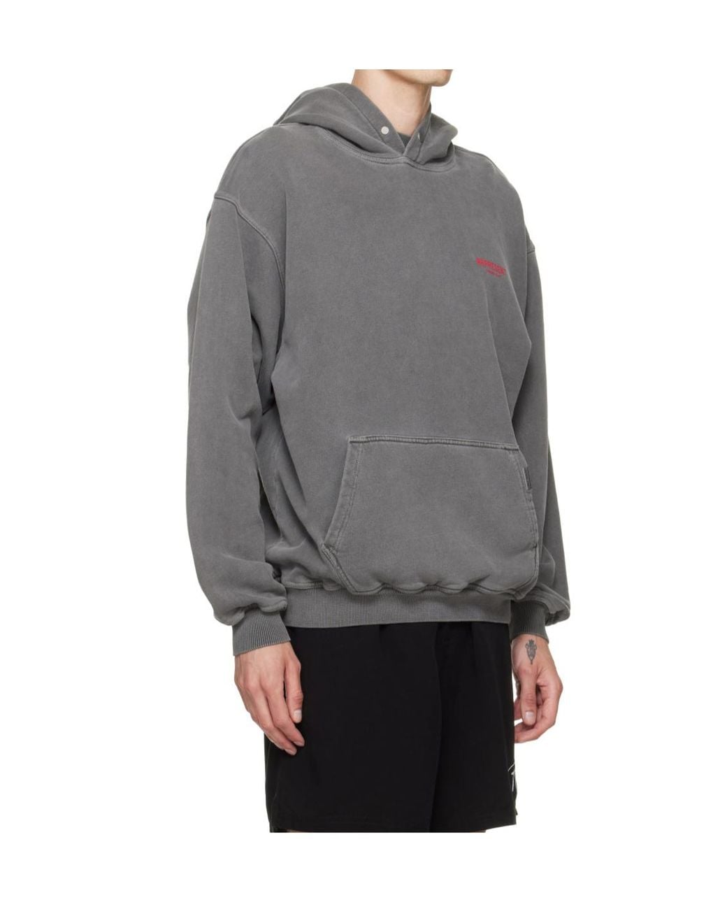 Represent Gray Printed Owners Club Hoodie for men