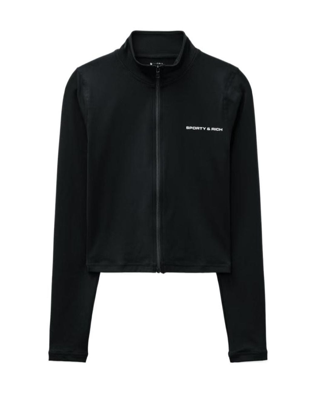 Sporty & Rich Black Zip-Up Knitted Sports Top