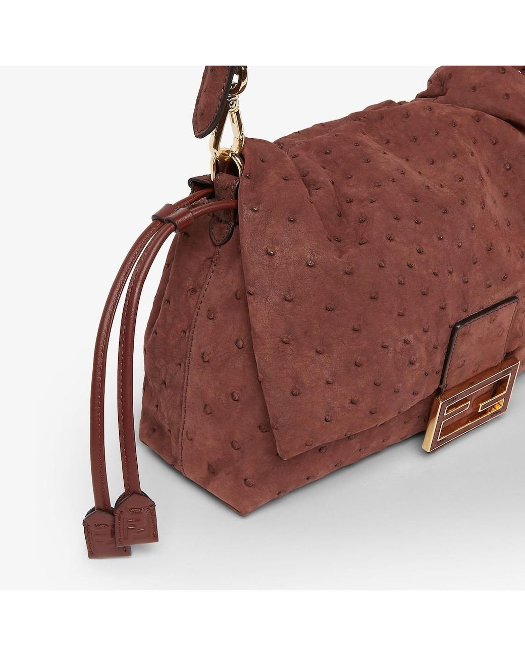 Fendi Brown Ostrich Leather Bag