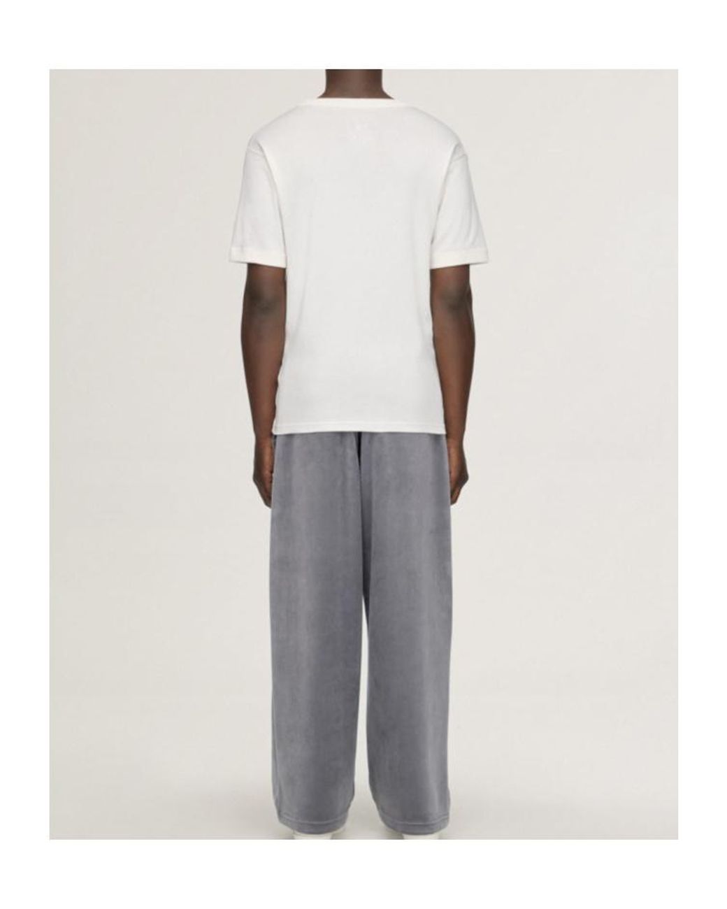 Y-3 Gray Velvet Corduroy Track Pants for men