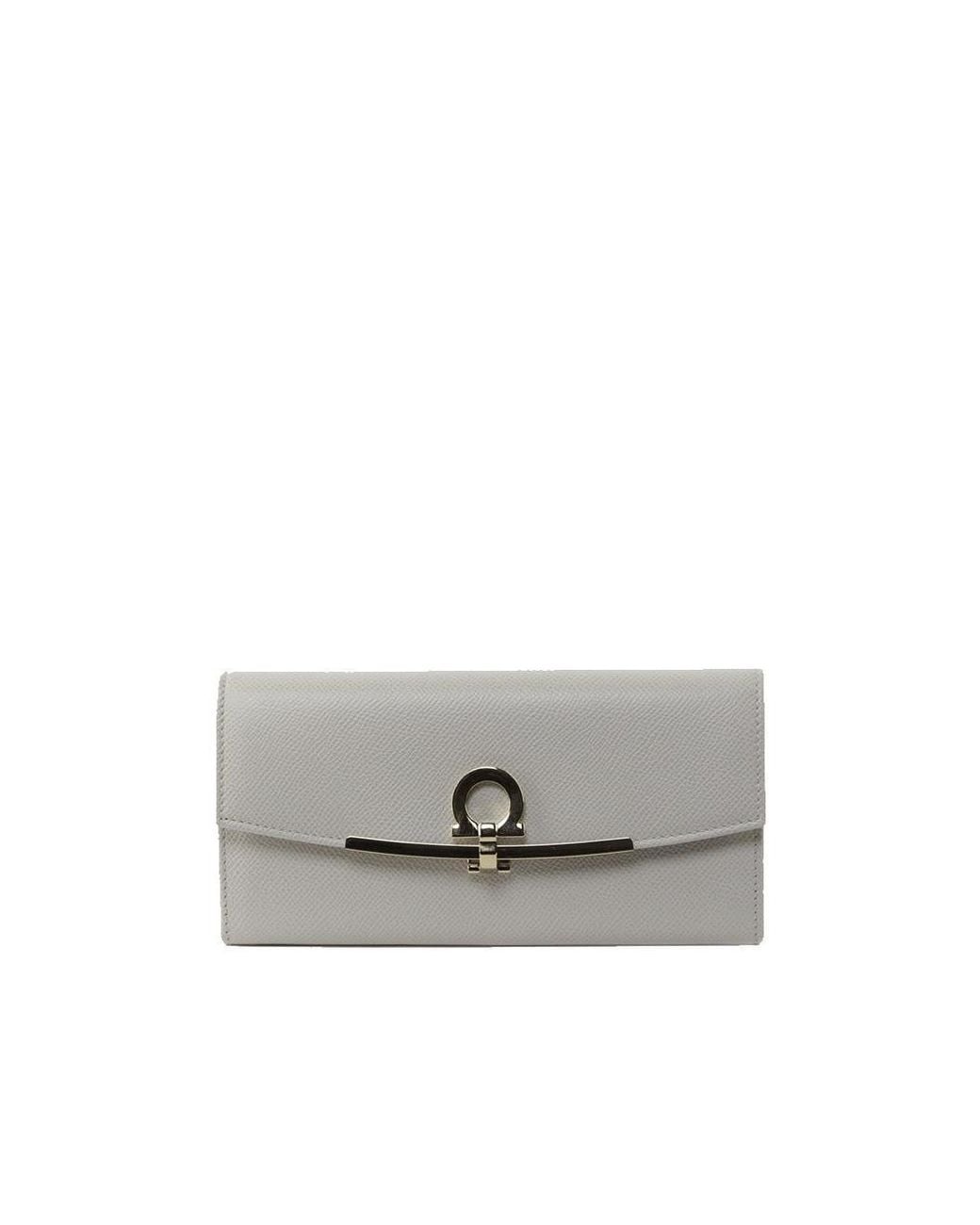 Ferragamo Gray Gancini Continental Wallet