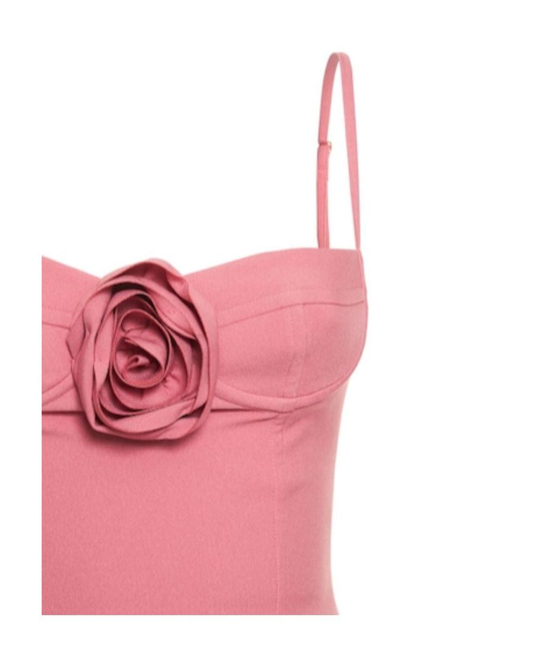Blumarine Pink Flower Detail Crepe Mini Dress