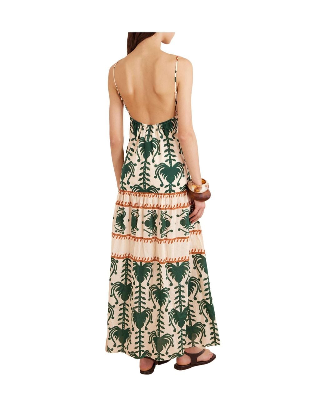 Johanna Ortiz Green Cotton-Poplin Maxi Dress