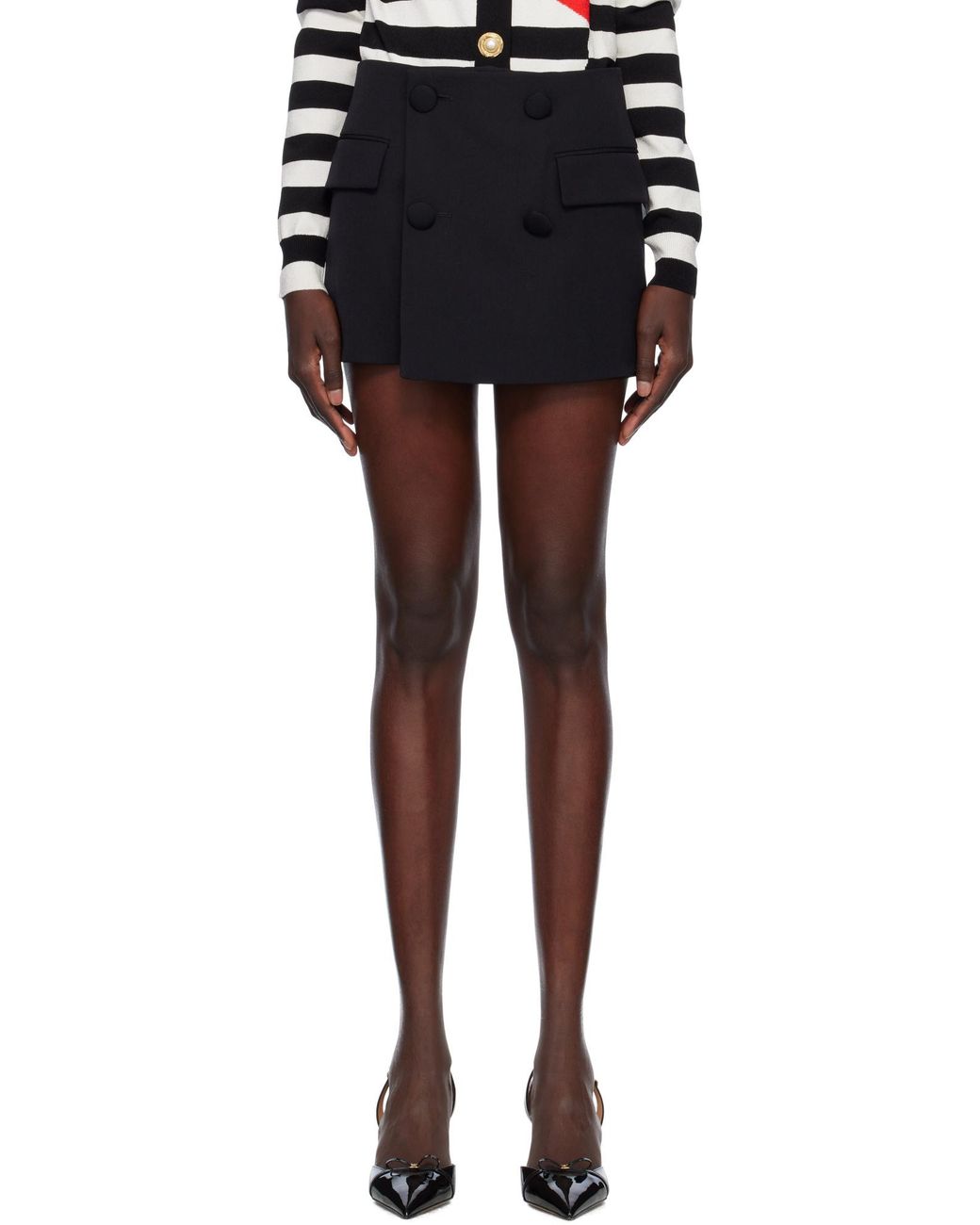 Balmain Black Gabardine Shorts