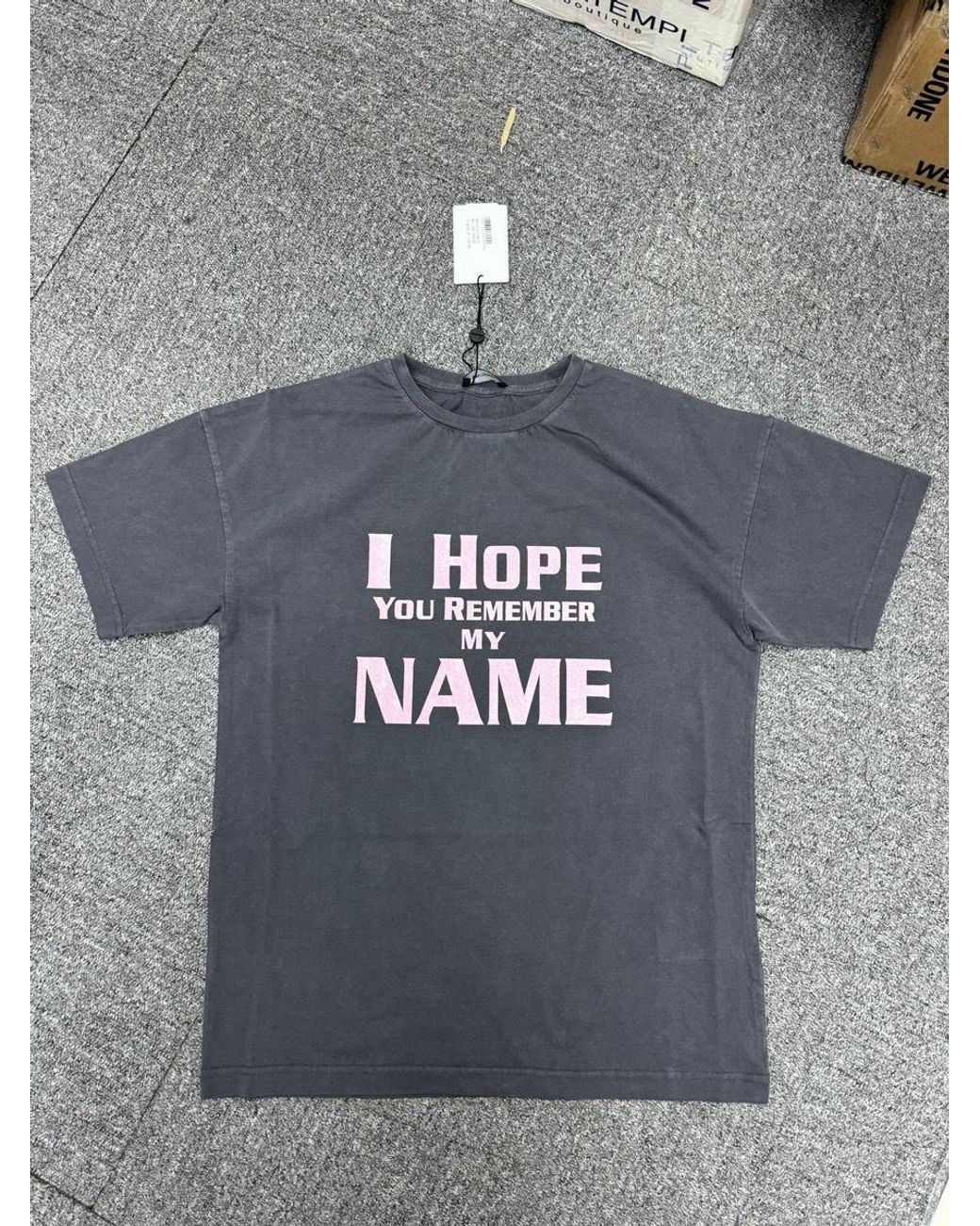 we11done Gray Lettering T-Shirt