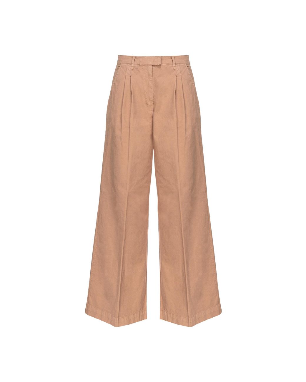 Pinko White Wide-Leg Cotton Trousers
