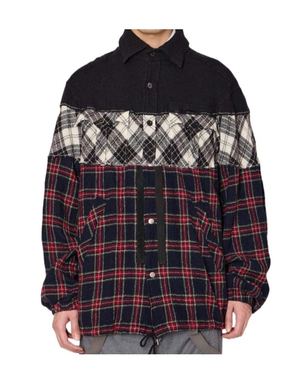 Kolor Multicolor Patchwork Shirt Jacket for men