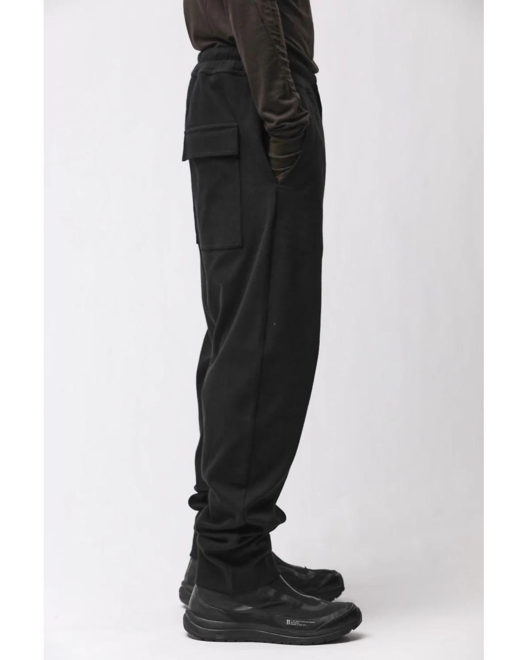 Thom Krom Black Drawstring Cargo Track Pants for men