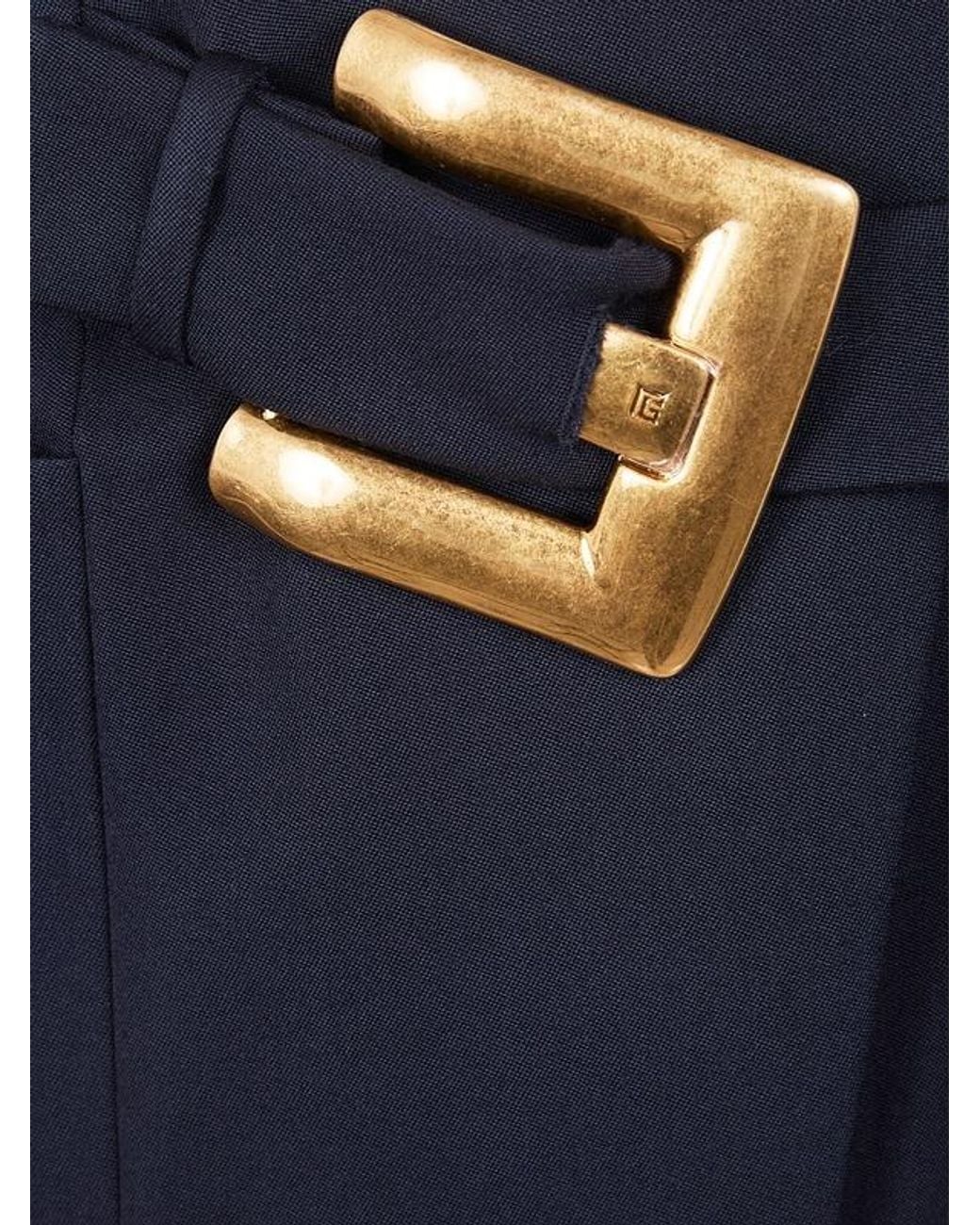 Balmain Black Belted Mini Skirt