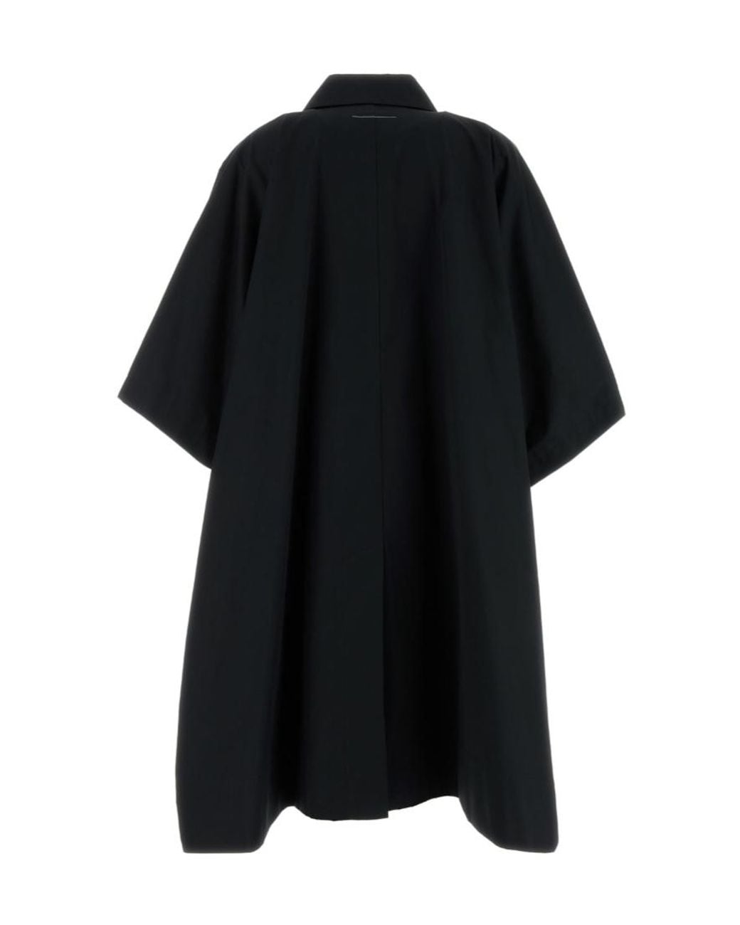 MM6 by Maison Margiela Black Water-Repellent Gabardine Trench Coat