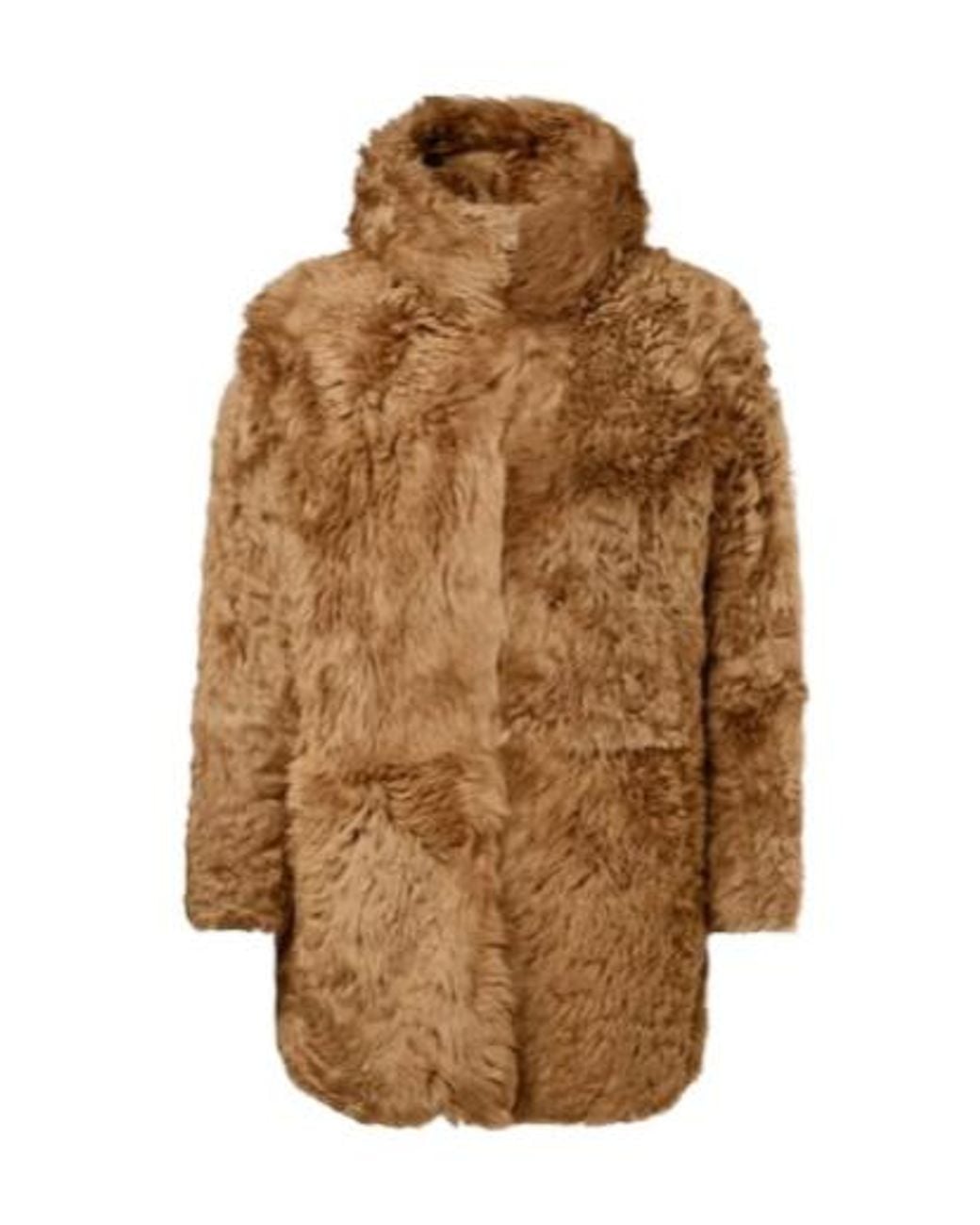 ERL Brown Hooded Shearling Coat for men