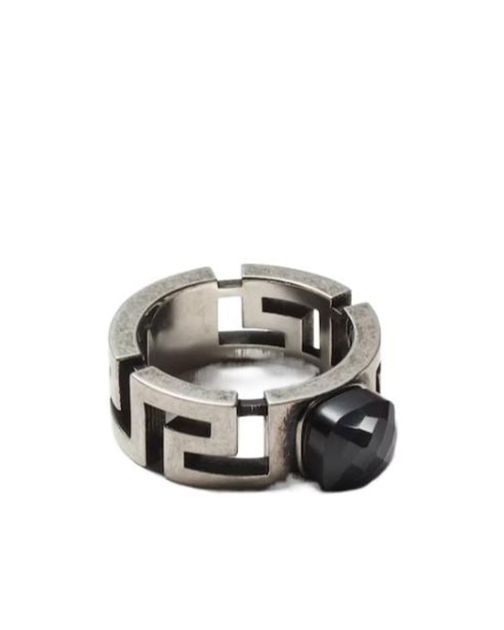 Versace Multicolor Greca Stone Ring