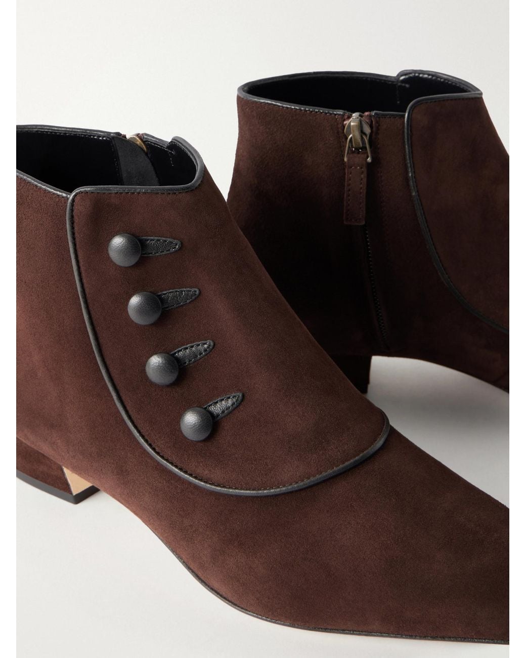 Manolo Blahnik Brown Classic Cuffed Ankle Boots