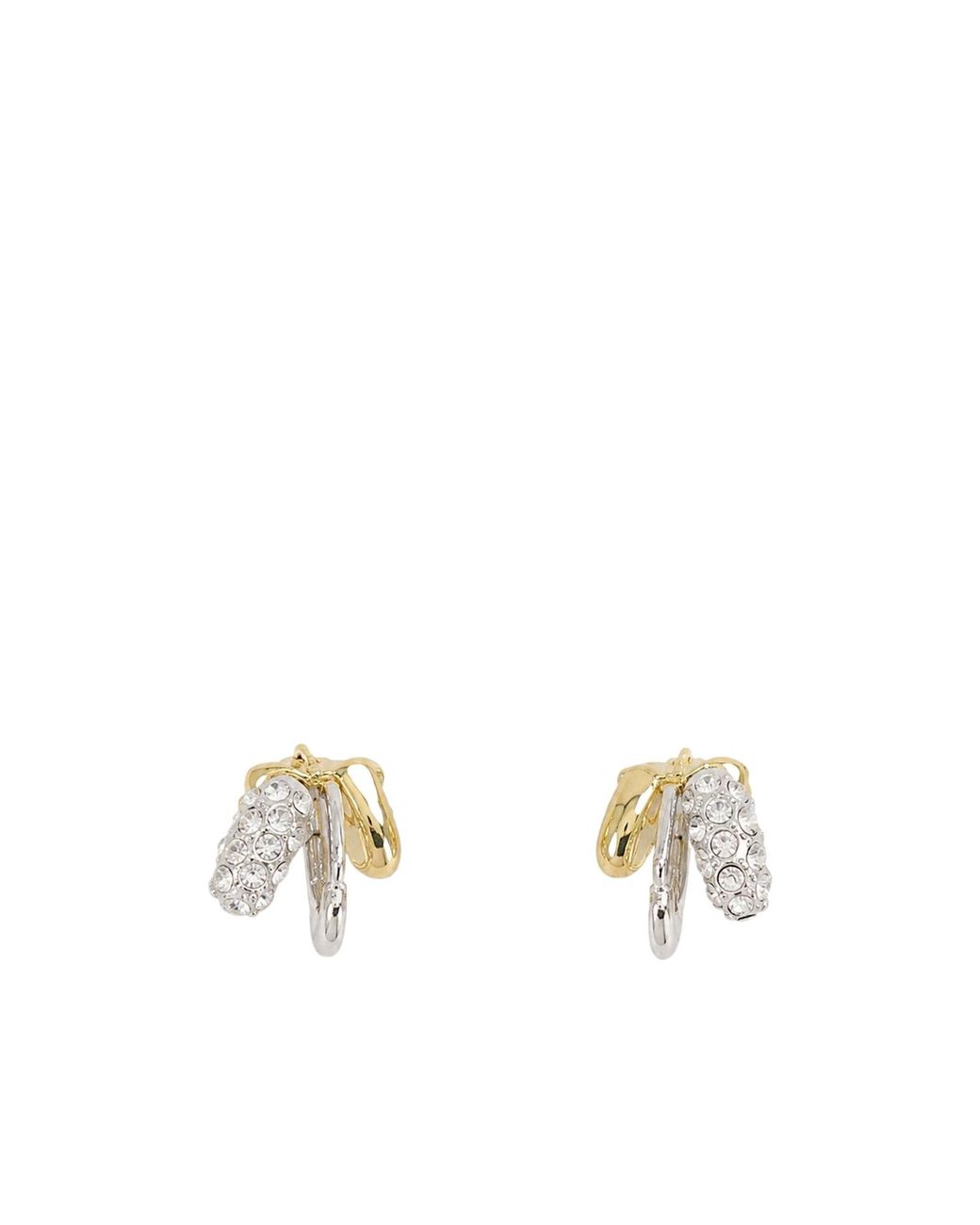 Simone Rocha Metallic Rhinestone-Embellished Stacked Earrings