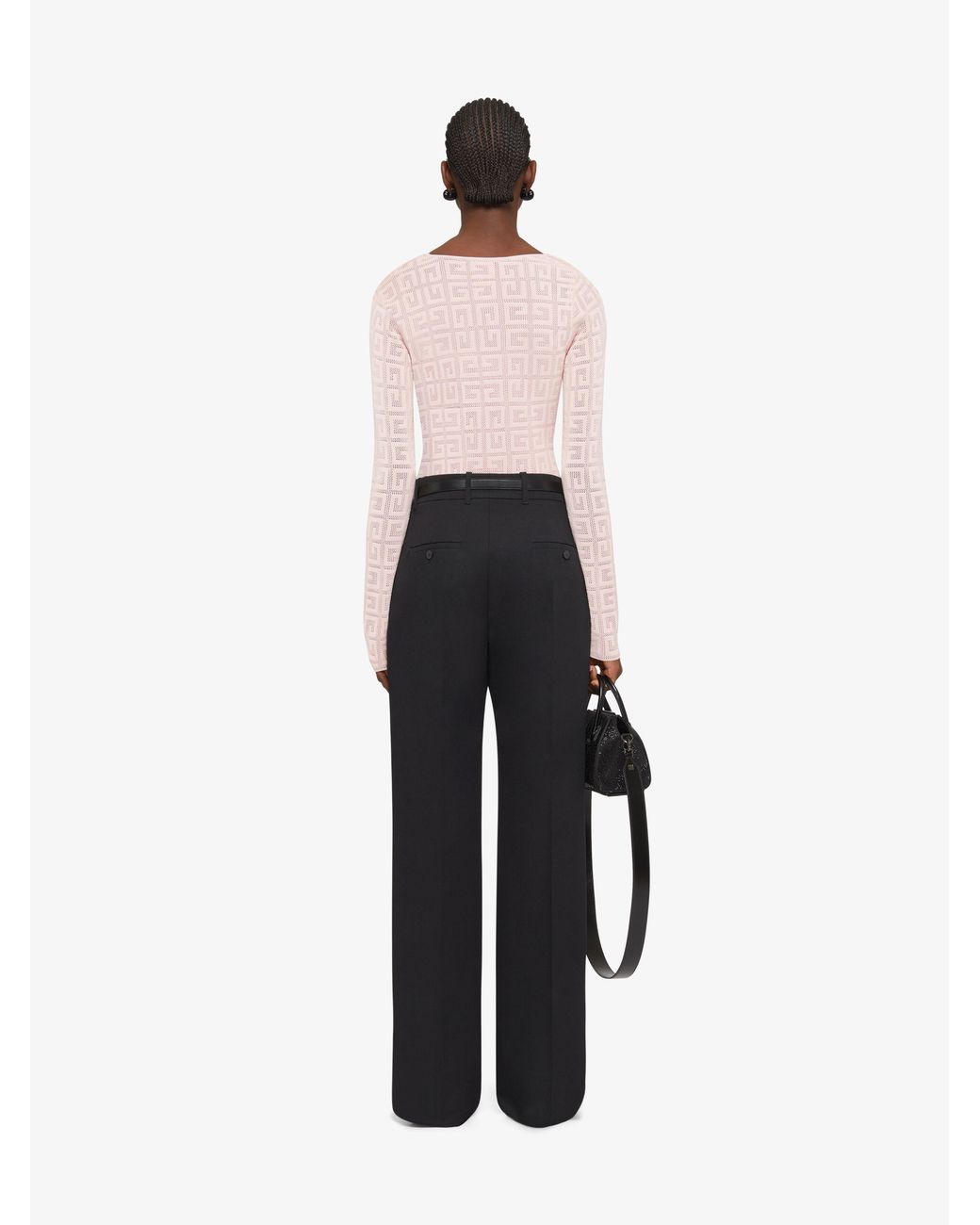 Givenchy Pink 4G Jacquard Draped Sweater