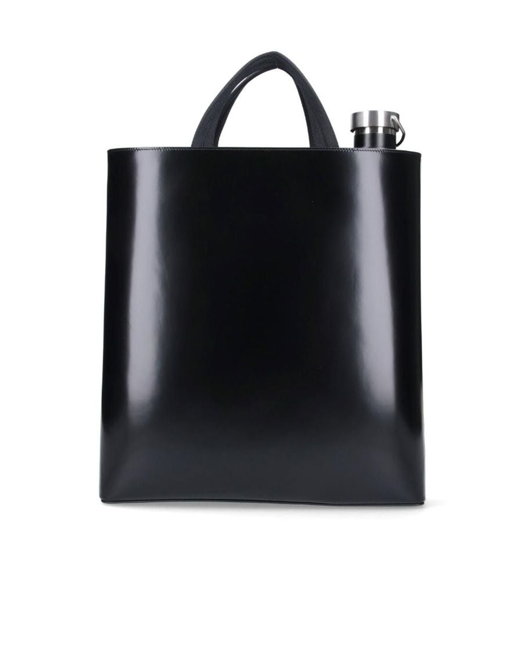 Prada Black Logo Printed Top Handle Bag for men