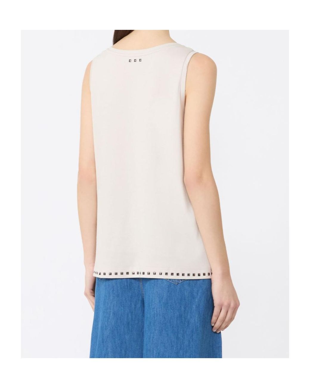 Max Mara White Furetto Embellished Tank Top