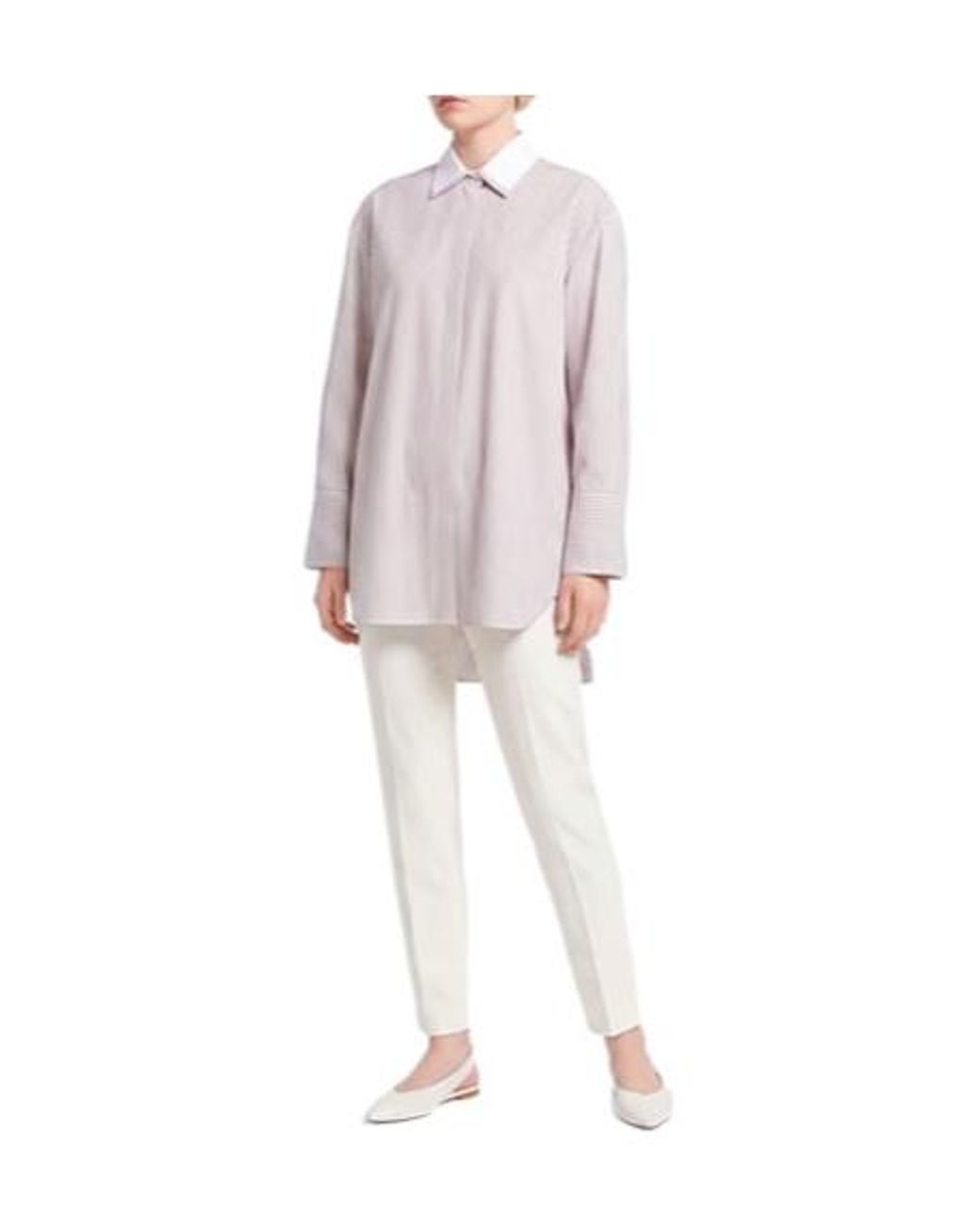 Max Mara Pink Striped Long-Sleeve Shirt
