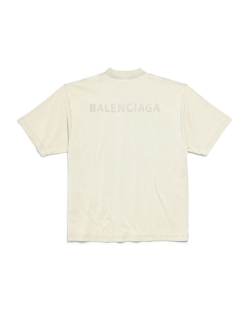 Balenciaga White Logo Embroidered Medium-Fit T-Shirt for men
