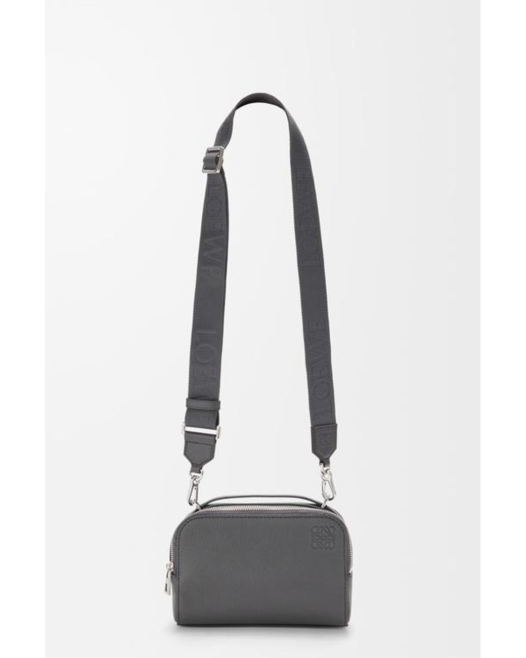 Loewe Gray Logo Embossed Mini Camera Bag for men