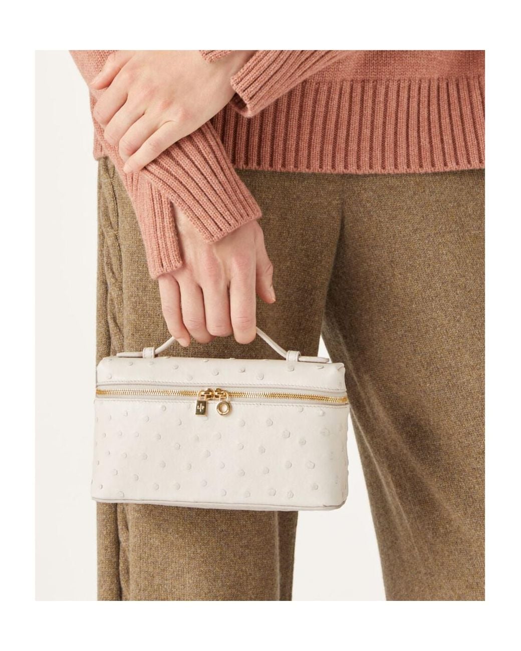 Loro Piana Natural Zippered Shoulder Bag